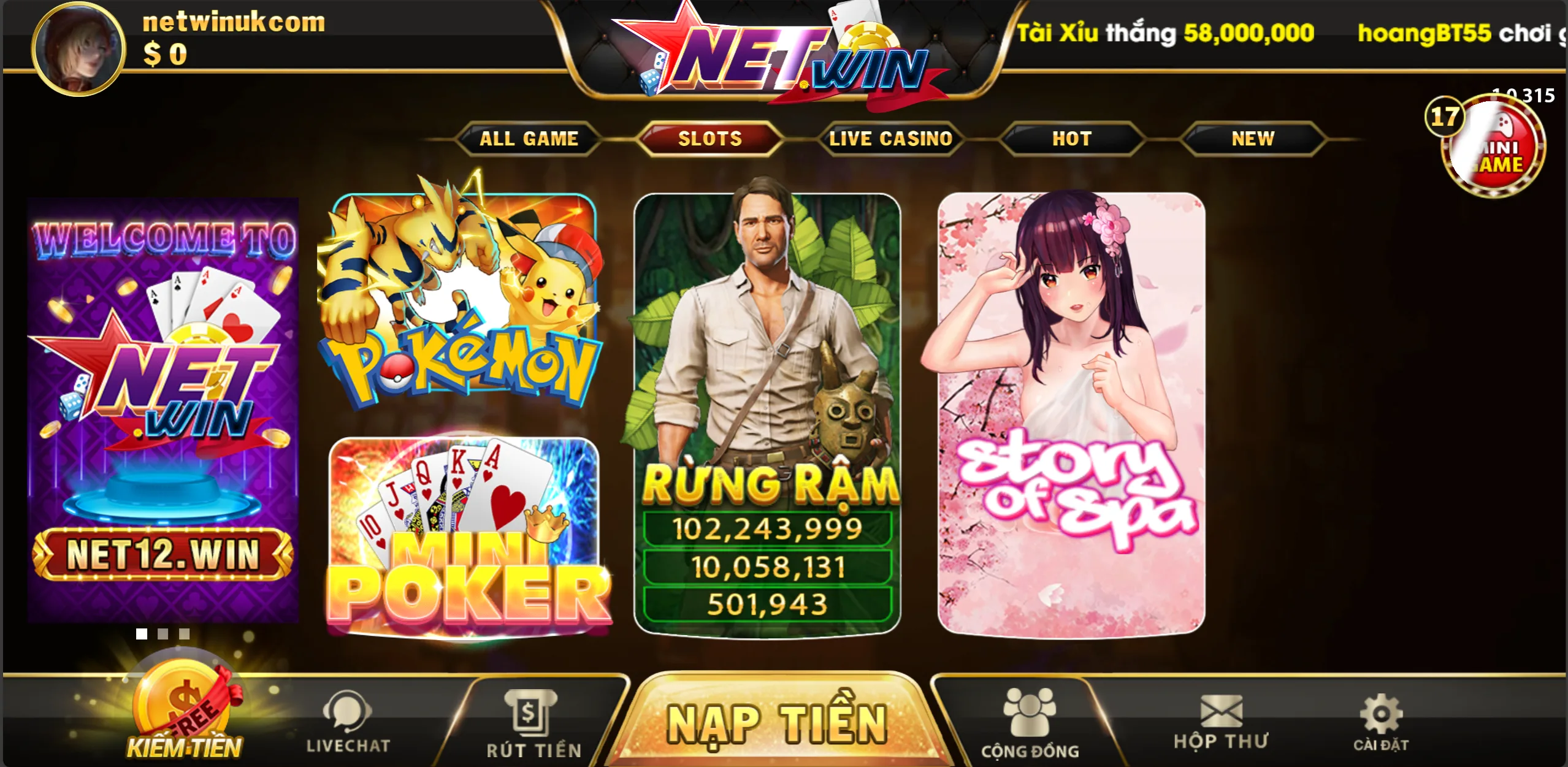 slot game netwin