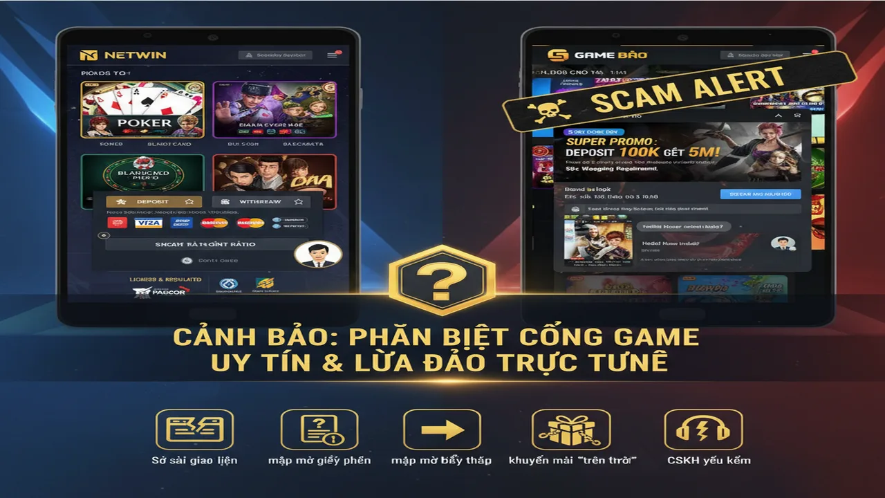 5 cách nhận biết cổng game bài lừa đảo Netwin